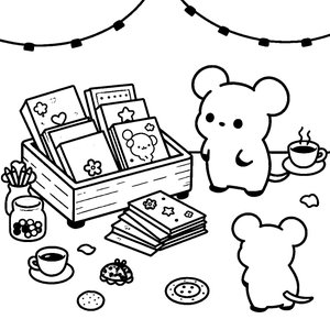 Mouse's Morning Brew - Printable Coloring Page